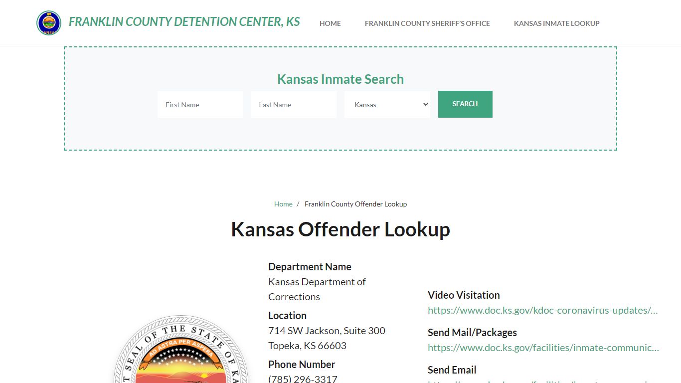 Kansas Inmate Search, Jail Rosters